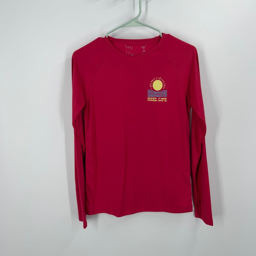 Reel Life Long Sleeve Performance Shirt Women S Red Sun Graphic UUV02-6145-670